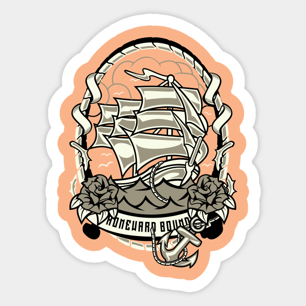 Ship Sticker by lionkingdesign